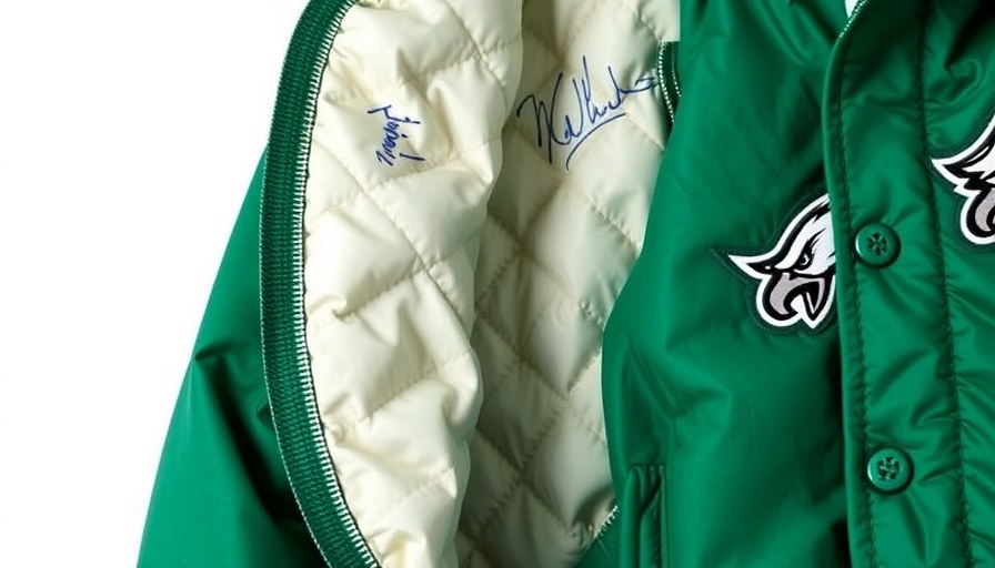 Signed Eagles jacket featuring iconic eagle logo.