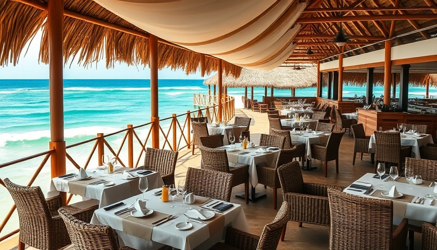 Beachfront restaurant at top hotels in Playa del Carmen