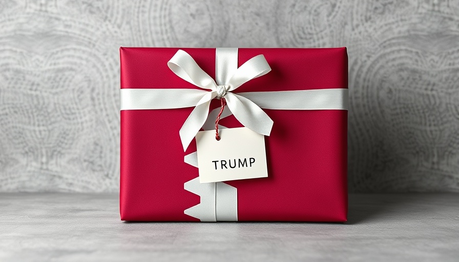 Gift with Qatar flag colors tagged 'President Trump' signifies Trump Qatar Jet Acceptance.