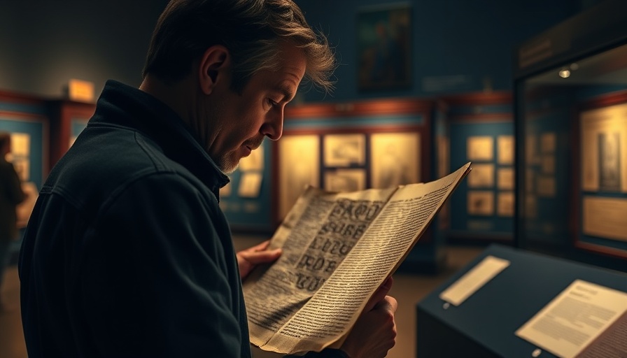 Visitor examining the significance of the Magna Carta exhibit.