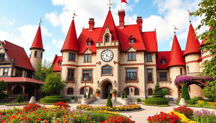 Charming European-style theme park castle, Disneyland Abu Dhabi.
