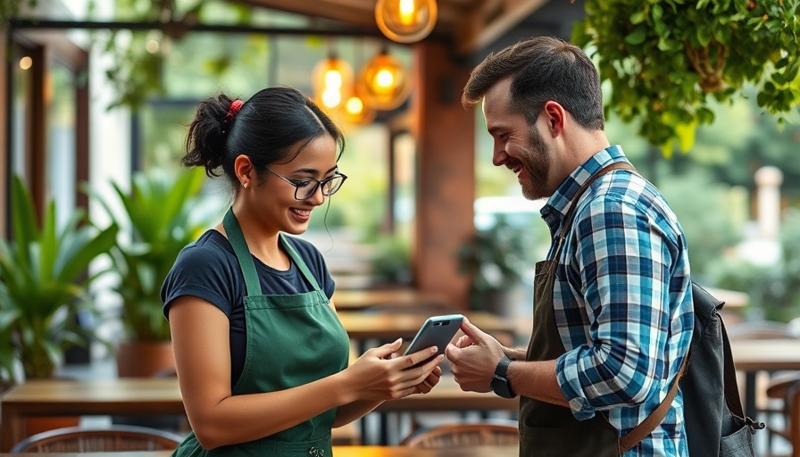Customer using mobile payment at a café for Citi cashback redemption.
