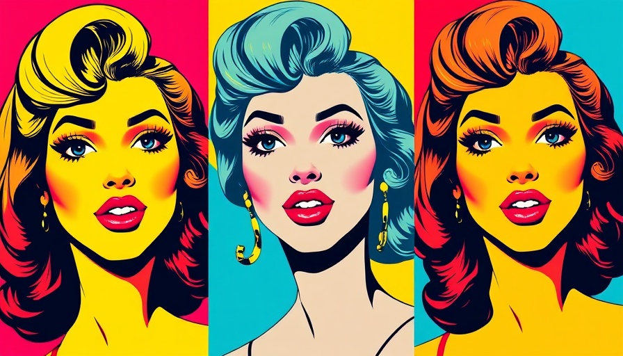 Vibrant pop art quadrants of a female portrait from Mary Tyler Moore art collection auction.