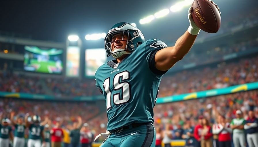 NFL Eagles player in action, June 1 transactions moment.