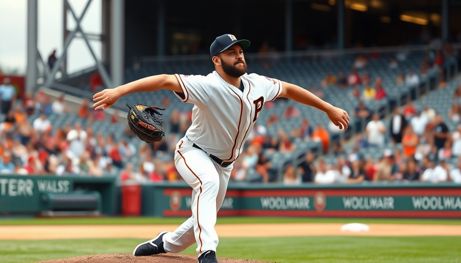 Baseball player pitching during a game in a lively stadium.