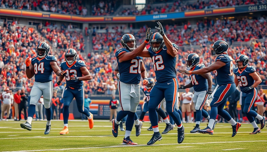 Exciting NFL game moment with player celebration.