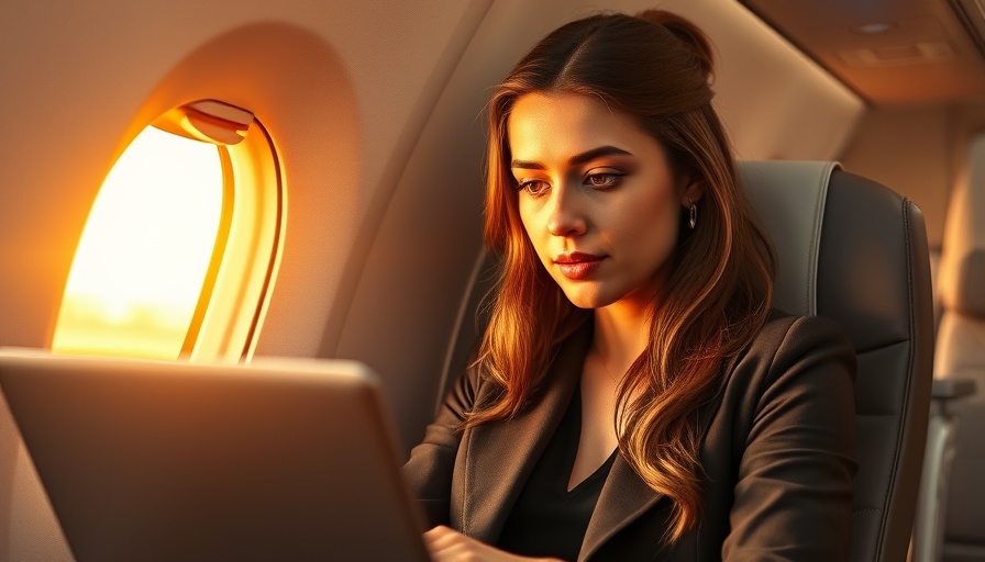 Citi AAdvantage Executive Card user working on laptop in plane.