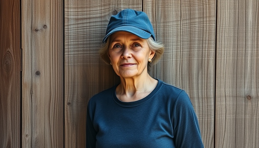 Woman in blue cap standing against wooden wall, American politics 2025.