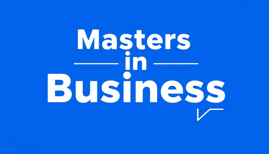 Bold blue graphic cover with 'Masters in Business', transformation in asset management theme.