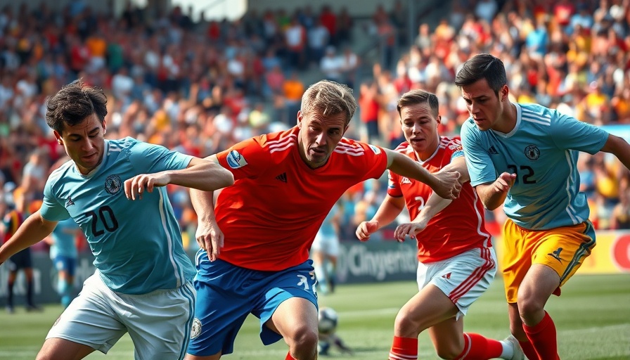 Philadelphia Club World Cup intense soccer match with colorful uniforms.