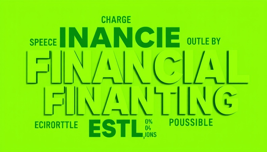 Green graphic design with text for financial themes, Buying a Vacation Home.