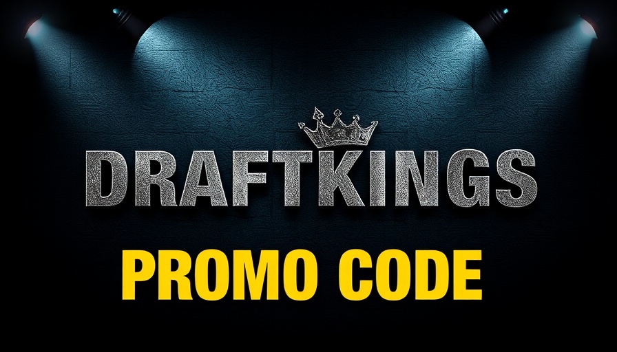 DraftKings promo code text over dark digital background.