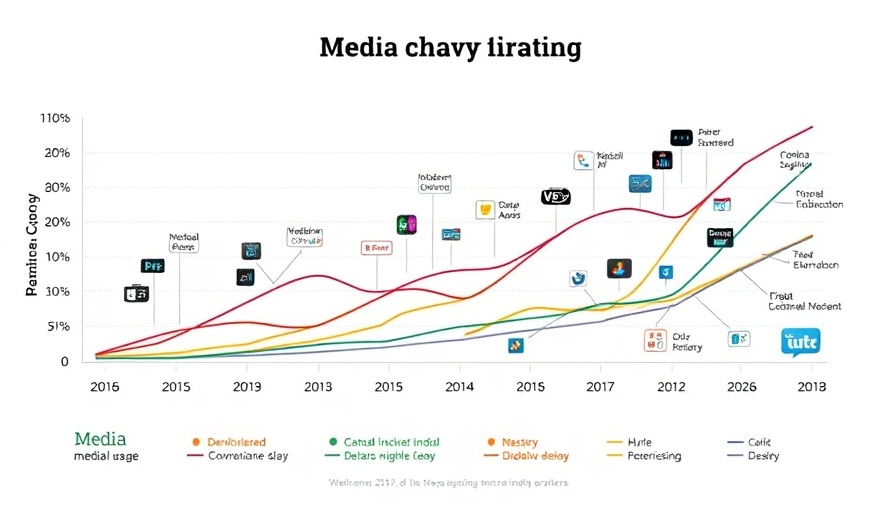 Insights on media usage trends chart showing digital growth vs traditional media decline.