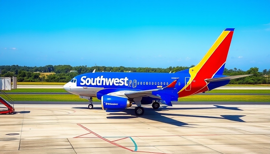 Southwest Airlines plane at the gate on a clear day for Southwest Companion Pass.