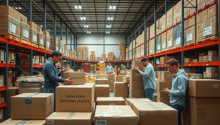 Warehouse workers sorting donations at Philadelphia food rescue nonprofit.