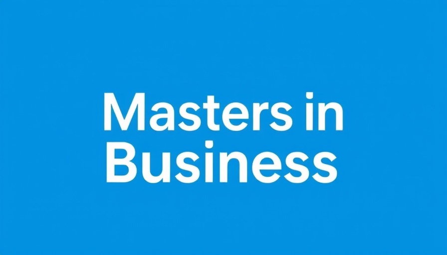 Minimalist design with 'Masters in Business' text for Swiss Re investment strategies.