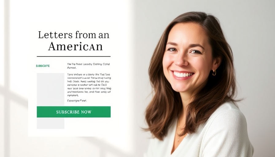 Newsletter layout with portrait and subscription button