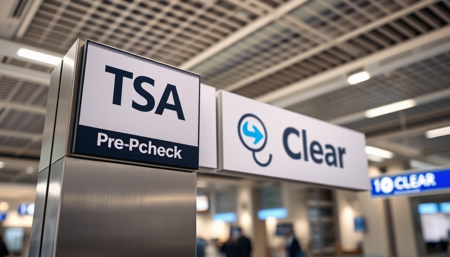 TSA PreCheck and Clear signs at airport for fast security access.