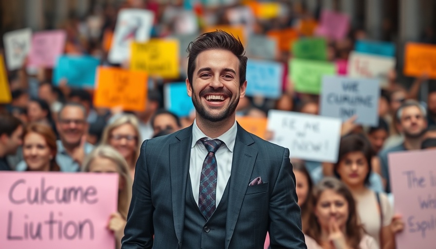 Colorful event showcasing identity politics with smiling individuals.
