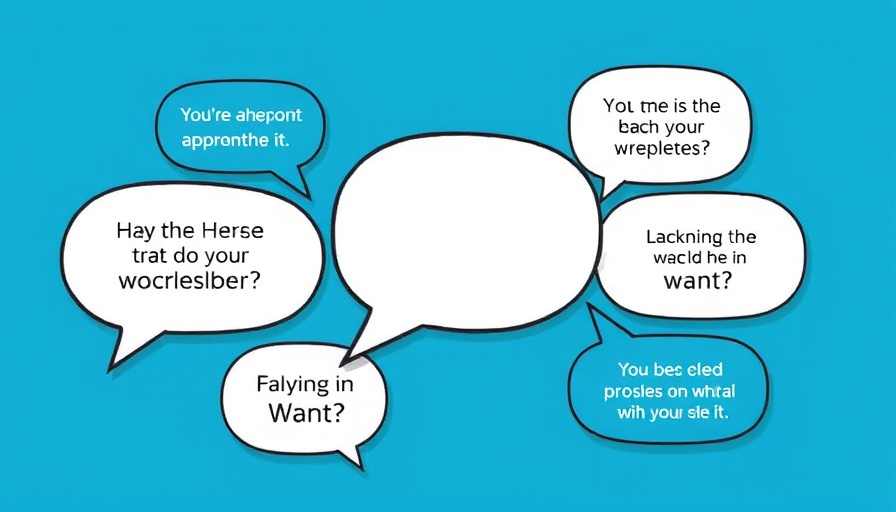 Bold typographic speech bubble design on blue background for investment strategies.