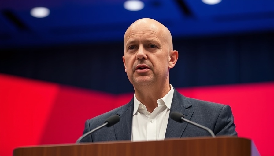 Man speaking at podium during art insurance trial conference.