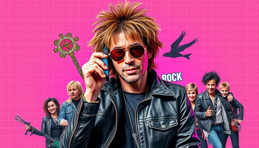 Vibrant collage with Ozzy Osbourne American family theme.