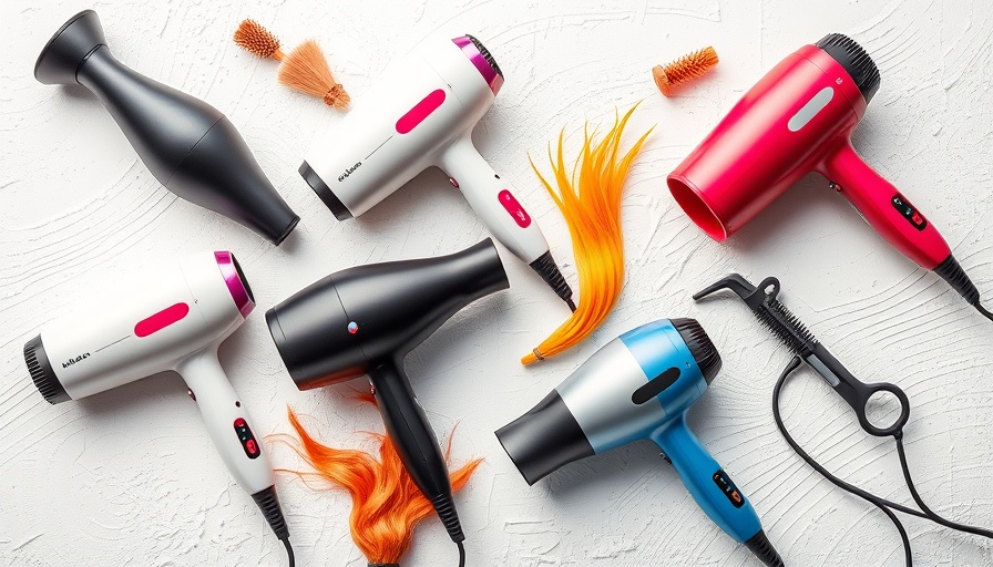Best travel hair dryer collage with vibrant design on textured background