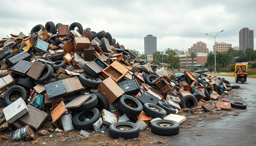 Illegal dumping site in Philadelphia with waste and debris scattered.