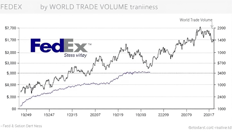 Graph showing FedEx stock and trade volume trends impacting Philadelphia