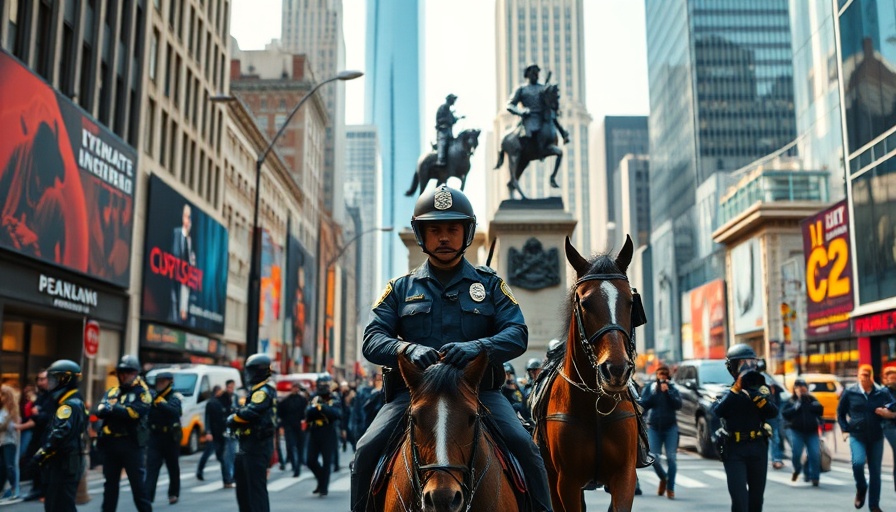 Frank Rizzo statue return amid vigilant police presence in urban setting.