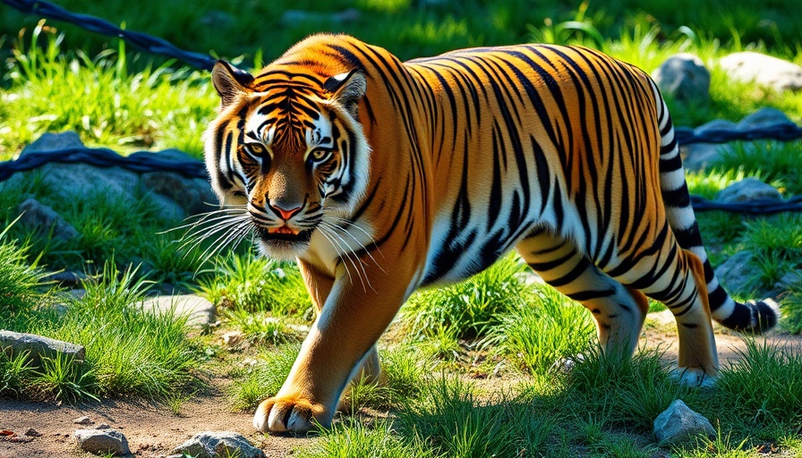 Philadelphia Zoo's new big cat prowling in a lush habitat.