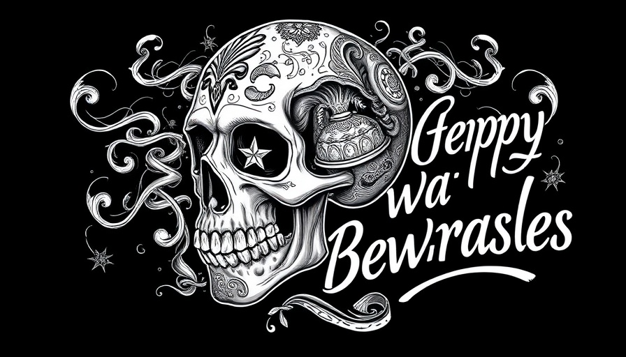 Artistic skull graphic at Philadelphia barleywine festival