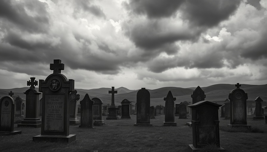 Historical cemetery scene emphasizing redefining death ethics in organ donation.