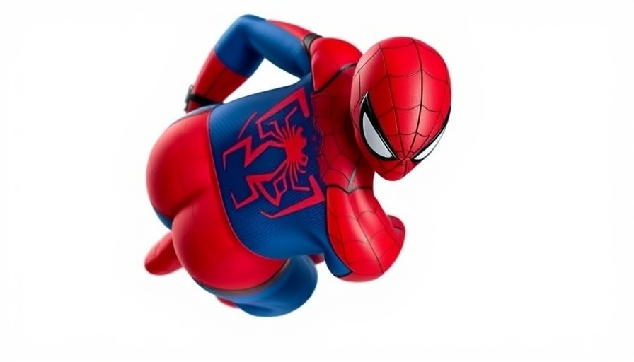 Classic Spider-Man suit from Tobey Maguire era on display, isolated.
