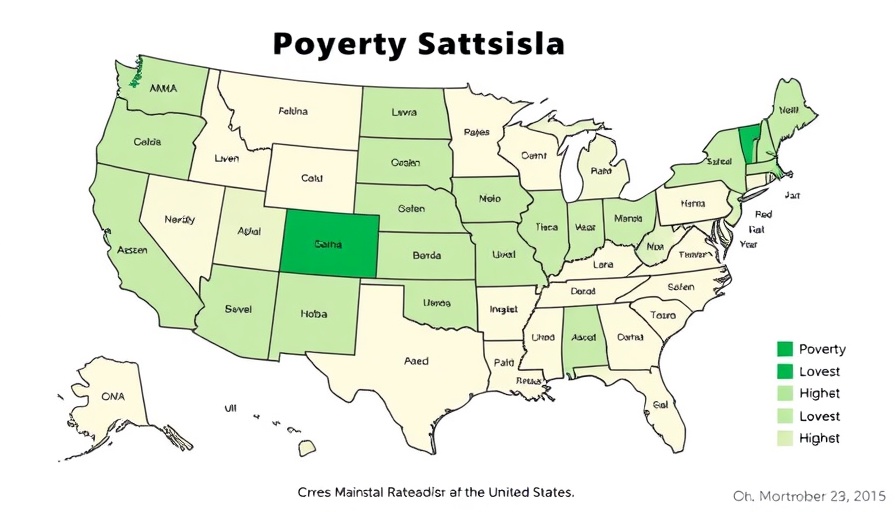 Map of state poverty rates across the U.S. in 2023.