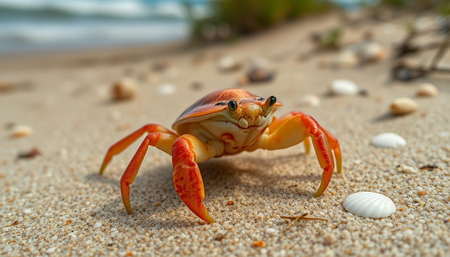 Vivid hermit crab exploring Jersey Shore beach, focusing on hermit crab care.