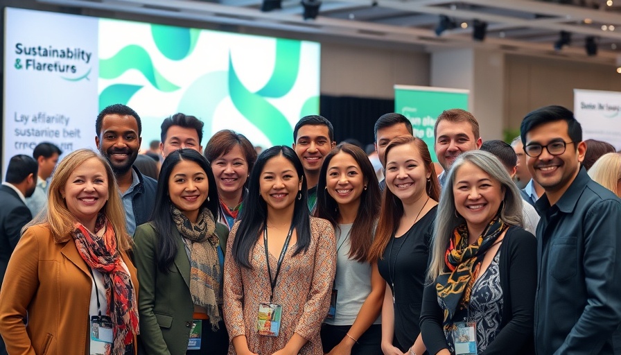 Event attendees at SustainPHL, smiling together.