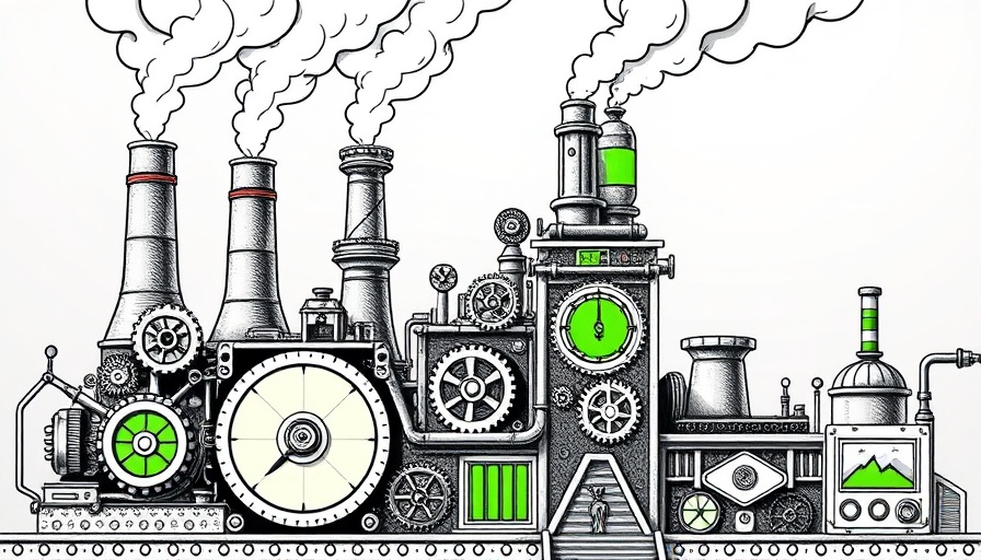 Illustration of a whimsical economic factory producing growth.