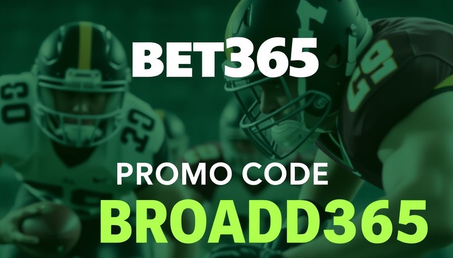 Bet365 promo code BROAD365 football promotion graphic.