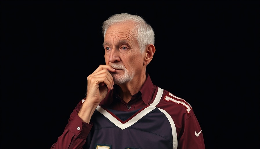 Thoughtful older man with a jersey, prompting reflection on legacy.