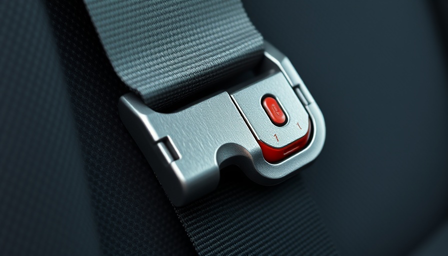 Close-up of seatbelt buckle for payment for seatbelt inspections context.