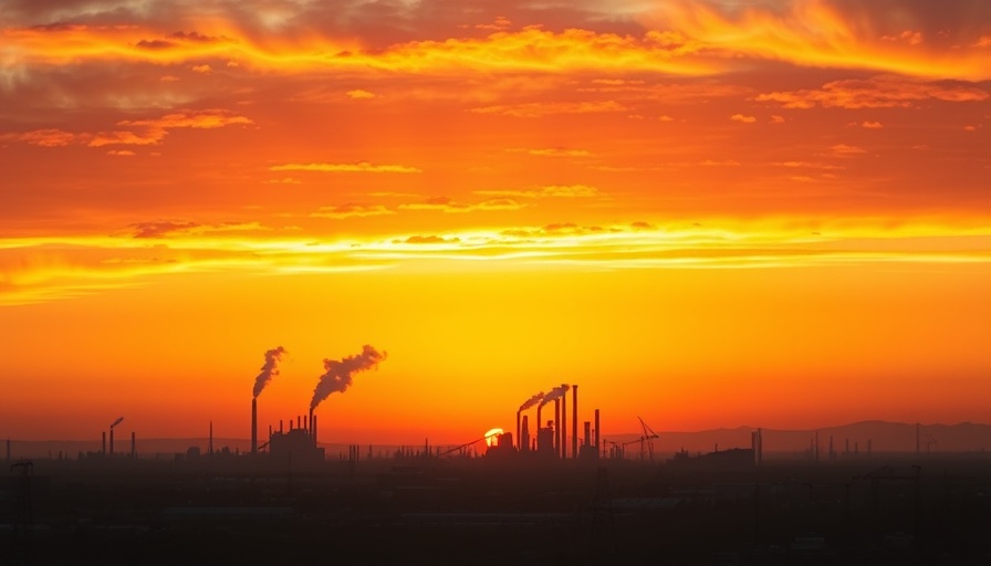 Industrial plant silhouette with smoke at sunrise, Exxon delay plastics plant.