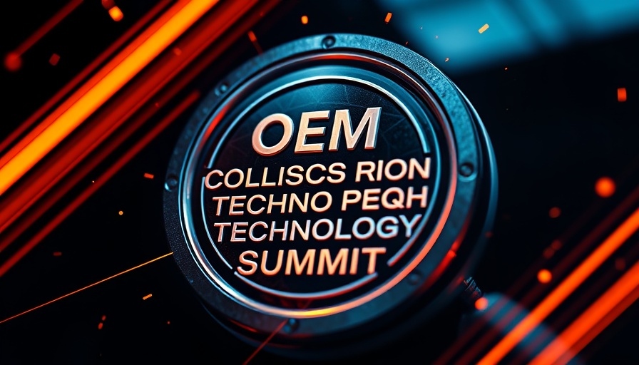 OEM safety inspections emblem with vibrant light trails.