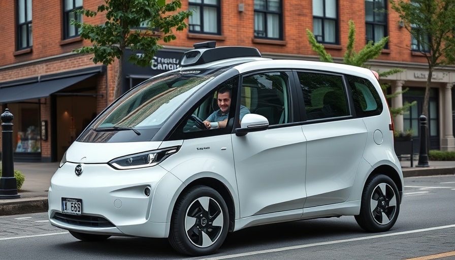 Autonomous vehicle on street, highlighting insurance claims process.