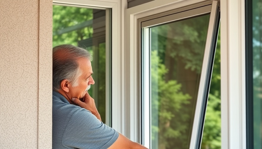 Man installing storm panel for house protection, predict and prevent insurance model.