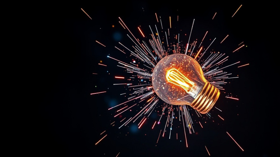 Innovation sparks in the collision repair industry visualized as a shattering light bulb.