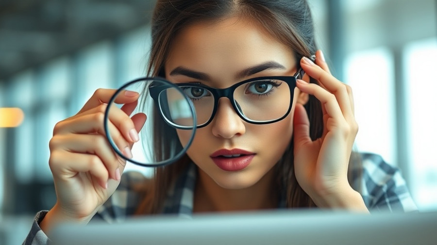 Woman analyzing lowball insurance offers with magnifying glass.