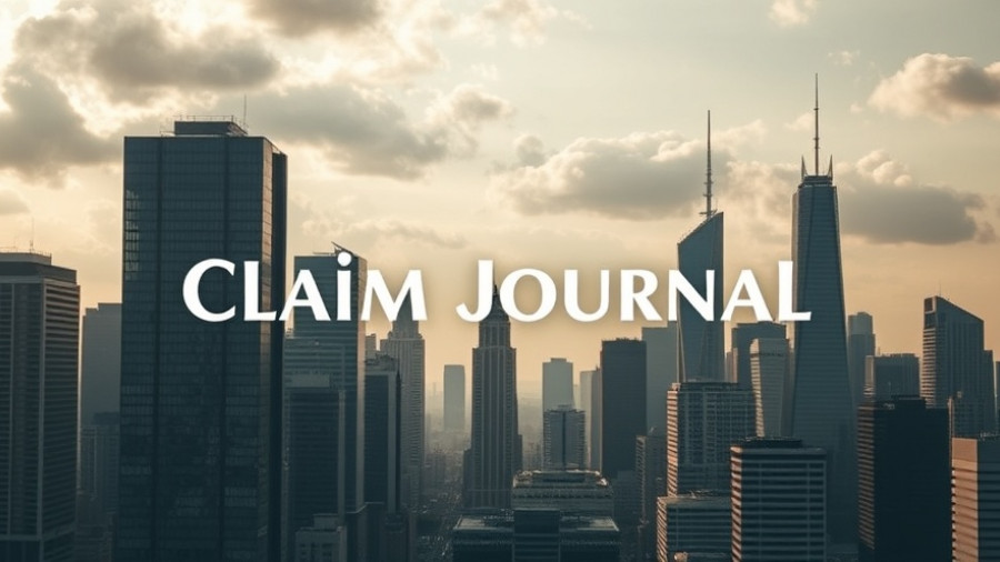 Claims Journal over cityscape related to trademark litigation in food industry.