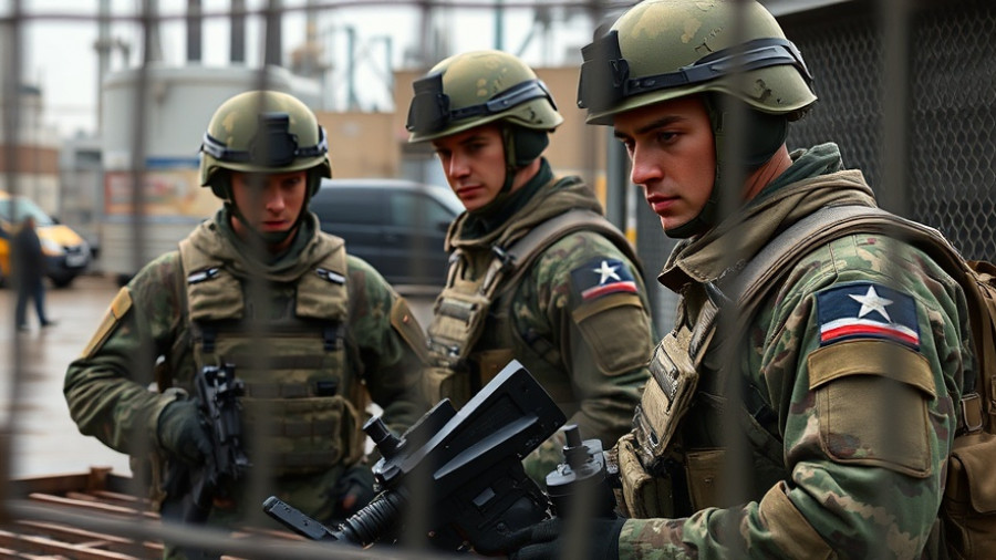 Military personnel in Chicago during troop deployment preparations.