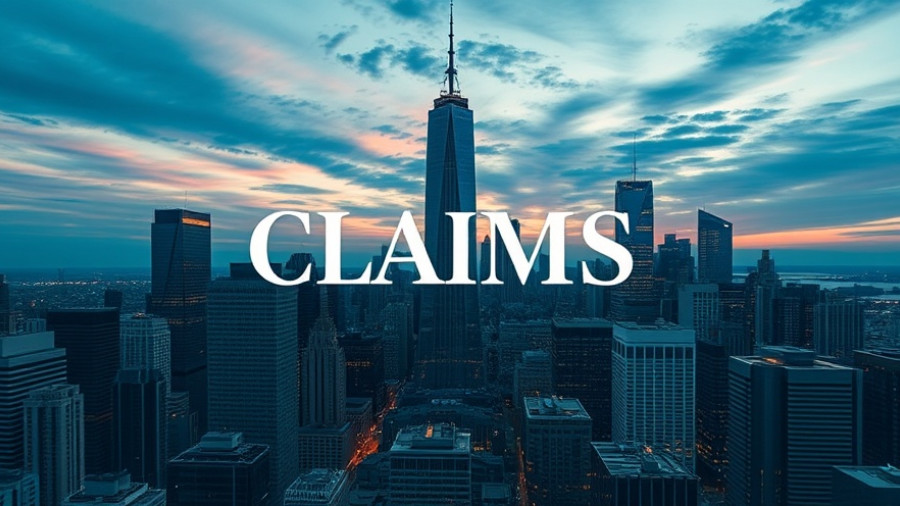 Skyline view with Claims Journal logo representing automotive appraisal services.